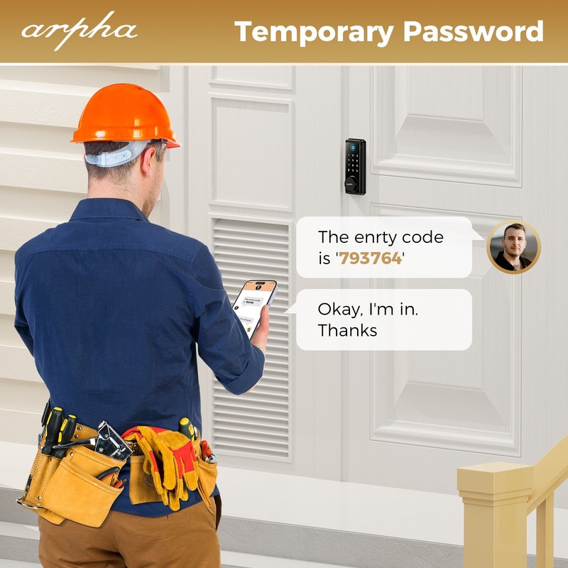 ARPHA Keyless Entry Smart Door Lock 50 Code Keypad Deadbolt Fingerprint Password gallery