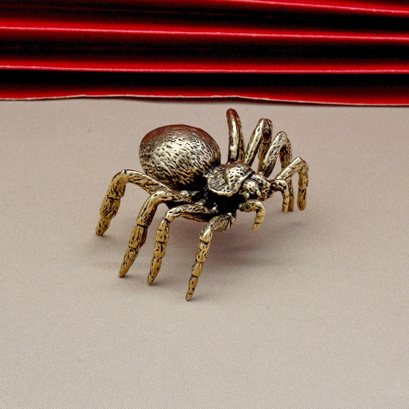 Vintage Solid Brass spider figurine statue sculpture room desktop home decor gallery