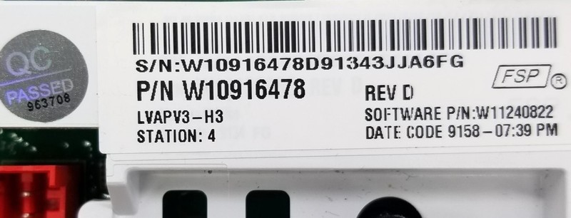 OEM Whirlpool Washer Control Board W10916478 180-Day Warranty (Ships Today) gallery