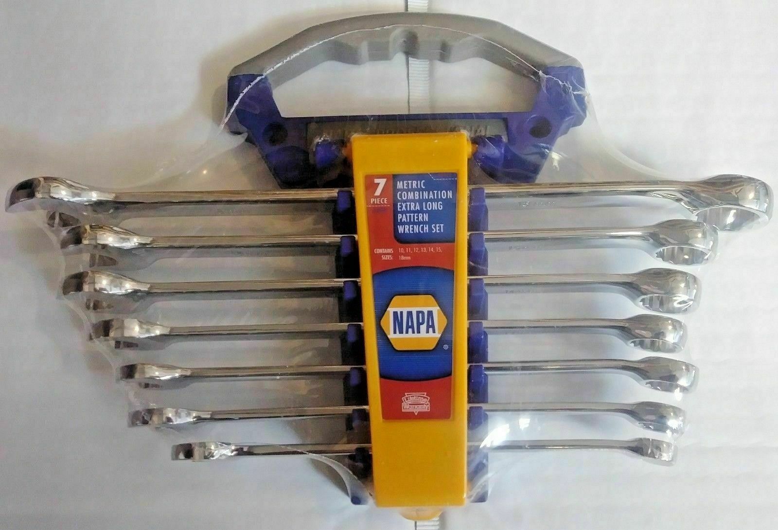 Napa 90933 7PC. Full Polish Extra Long Pattern Combination Wrench Set Metric gallery