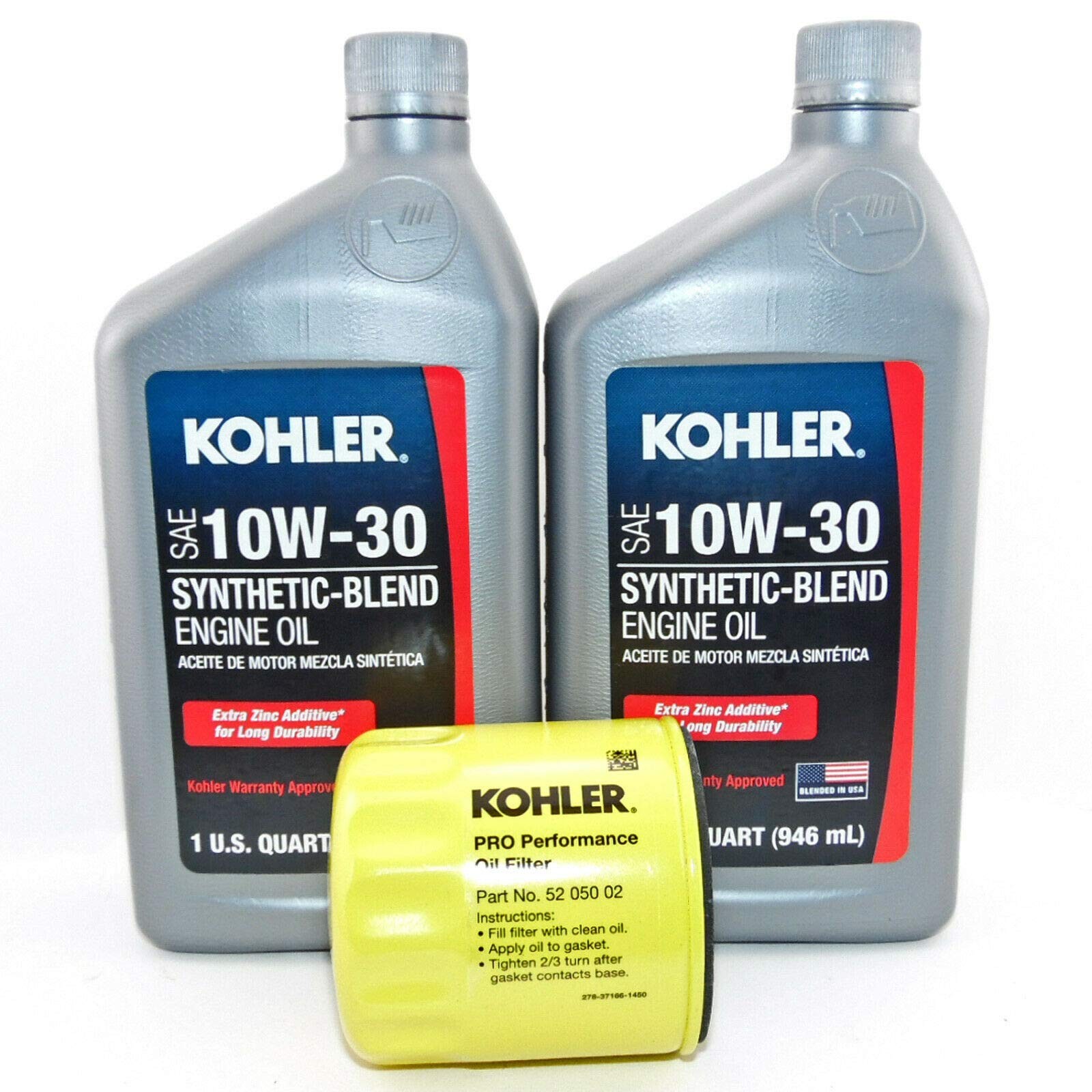 Maintenance 2 Qts Synethetic Blend 10W30 Kohler Engine Oil & (1) 52 050 02-S1... gallery