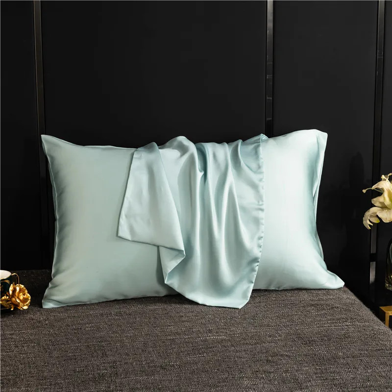 Natural Mulberry Silk Pillowcase Solid Color Envelope Pillow Case Bedding Sleepi gallery