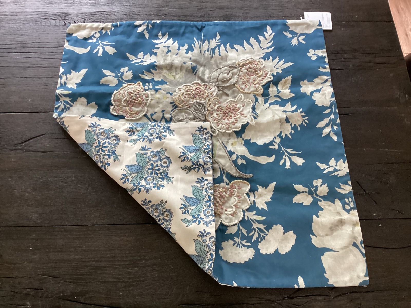 New Pottery Barn Green Lush Botanical Multicolor 24” Pillow Cover blue floral gallery
