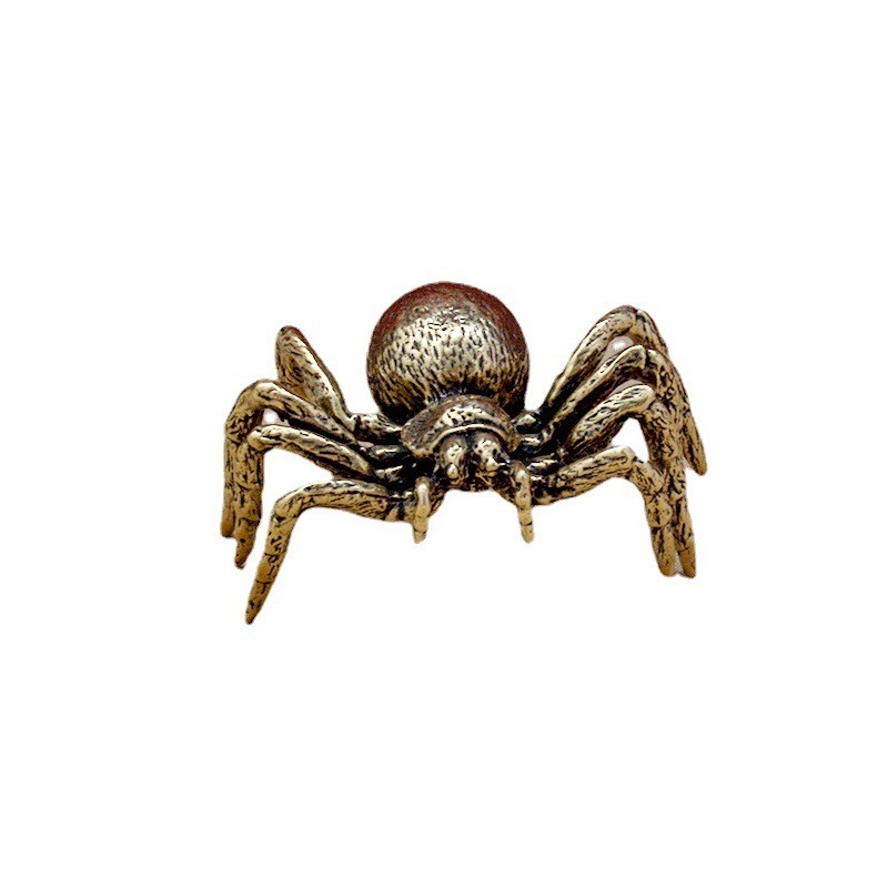 Vintage Solid Brass spider figurine statue sculpture room desktop home decor gallery