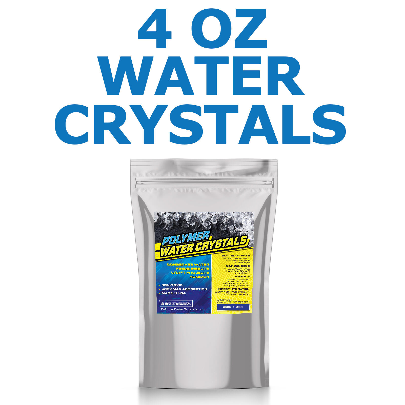 Water Polymer Crystals 4 OZ Soil Conserve Watering Insect Feed Cricket - USA gallery