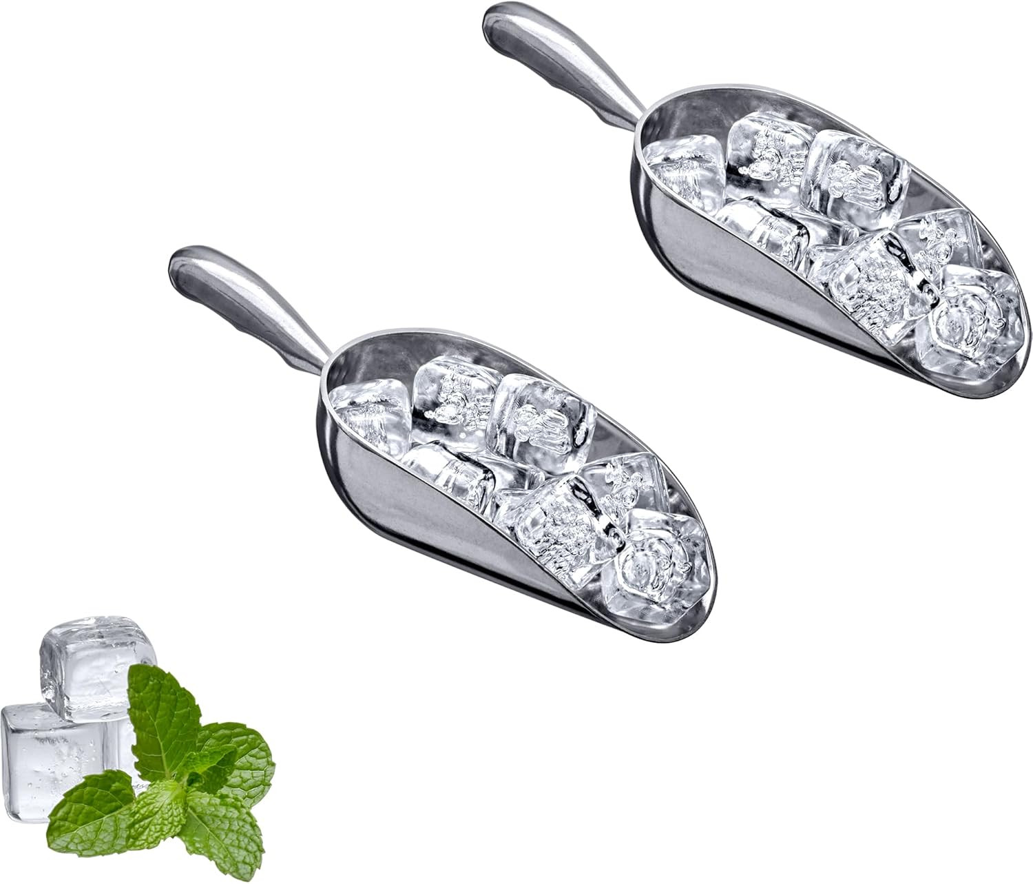 - Elsa - 12-Ounce Aluminum Ice Scoops (Set of 2), Cast Aluminum Utility Scoops, gallery