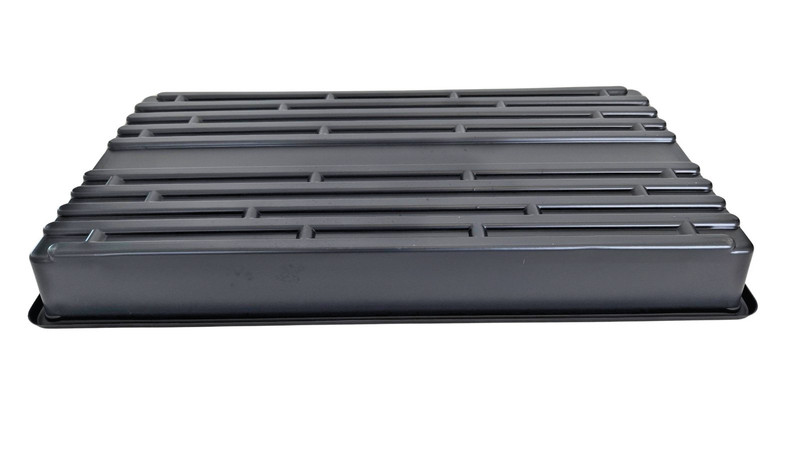 Solid Bottom Trays - No Holes - Black Plastic - Seed Starting Trays - Choose Qty gallery
