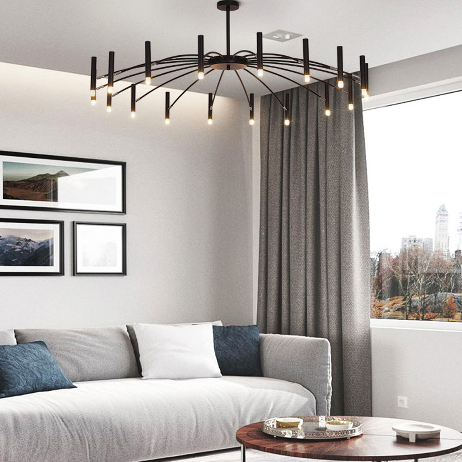 18 Light Black Metal Branch Chandelier Pendant Light Fixture D-102CM Home Decor gallery