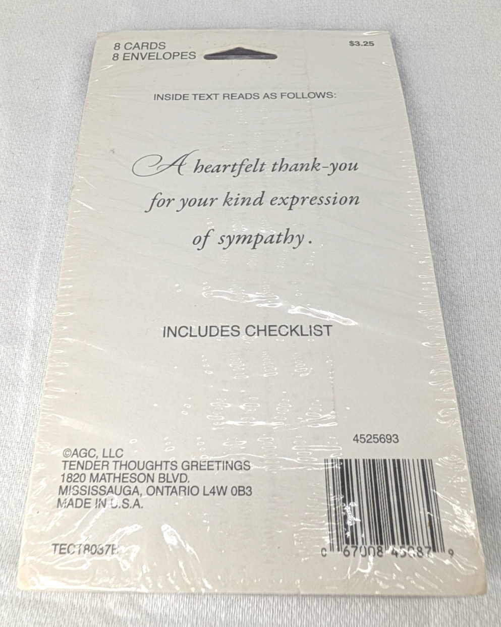 Tender Thoughts Sympathy Religious Set of 8 Thank You Notes Includes Checklist gallery