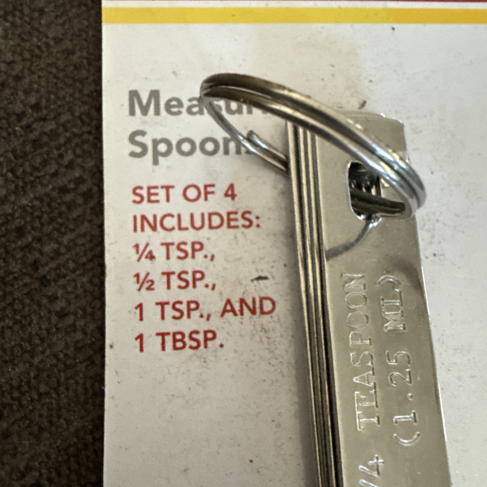 NEW Sunbeam Measuring Spoons set Metal dishwasher safe ¼ ½ 1 TSP 1 TBSP gallery