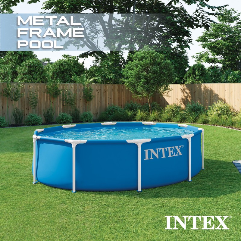 Intex Metal Frame Above Ground Pool Set w/ Pump & Cartridge (For Parts) gallery