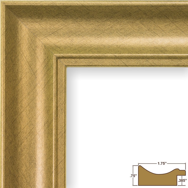 Craig Frames 1.75" Contemporary Brushed Gold Picture Frames & Poster Frames gallery