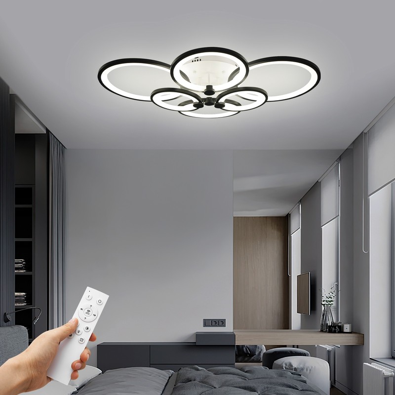Modern LED Acrylic Ceiling Light Flush Mount Lamp Chandelier Living Room Remote gallery