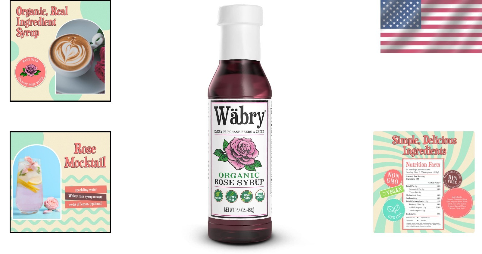 -Friendly Organic Rose Syrup 16.4oz – Non-GMO & Dye-Free Beverage Enhancer gallery