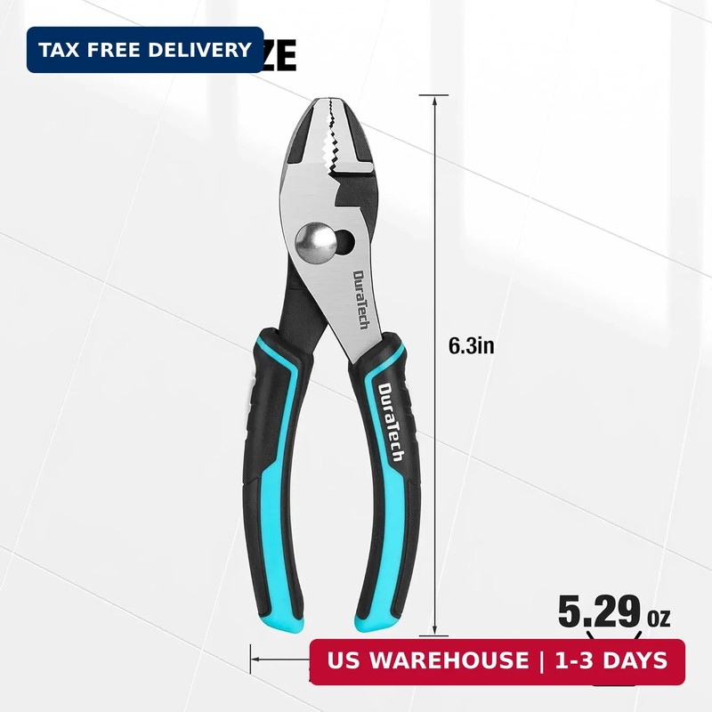 DURATECH 6 Inch Slip Joint Pliers, Small Pliers with Comfortable TPR Handle, Hig gallery