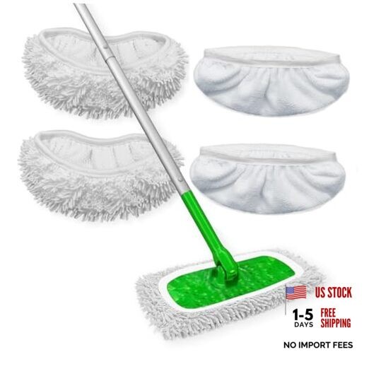 Reusable Microfiber Mop Pads Washable Wet Pads Compatible with White 4PCS gallery