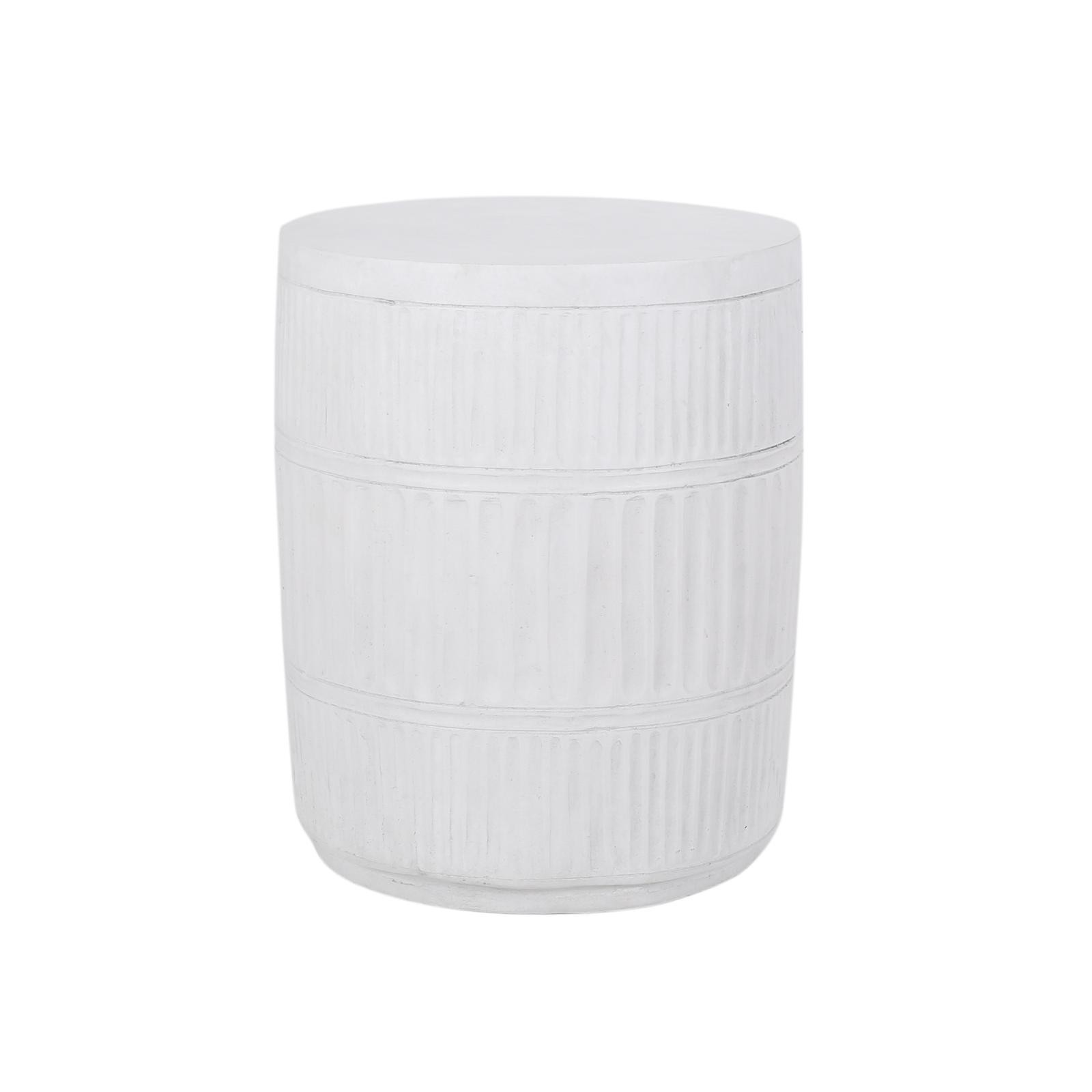Minimalist Outdoor Side Table with Chic Fluted Design, Lightweight Concrete, No gallery