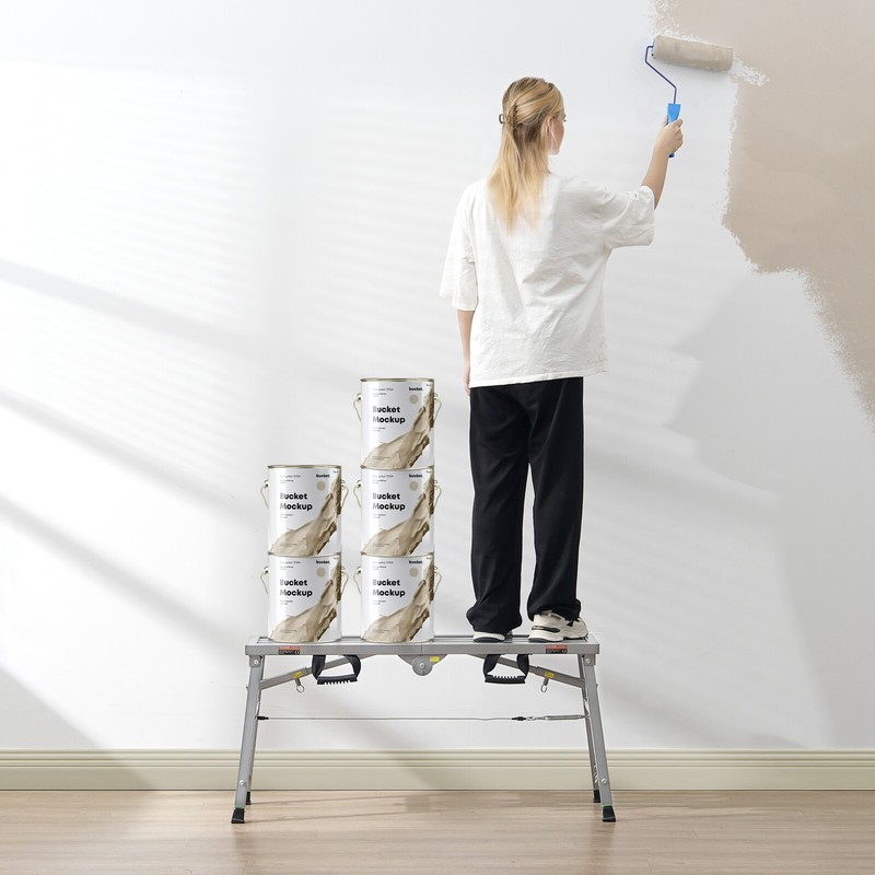 Work Platform Adjustable Height Portable Scaffolding Platform 400 lb Load gallery