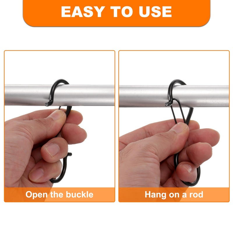 8pcs S Hooks 3.5 Inch S-shaped Hook with Safety Buckle for Hanging White gallery