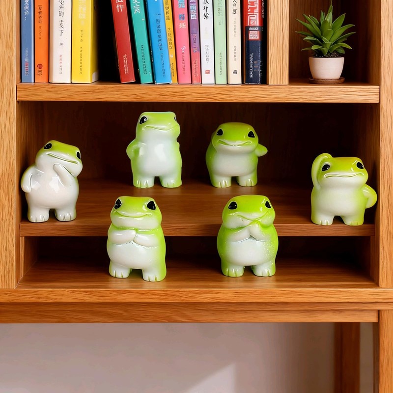 Mini Resin Frogs Figurines Tiny Animals Resin Figures 6 Pcs gallery