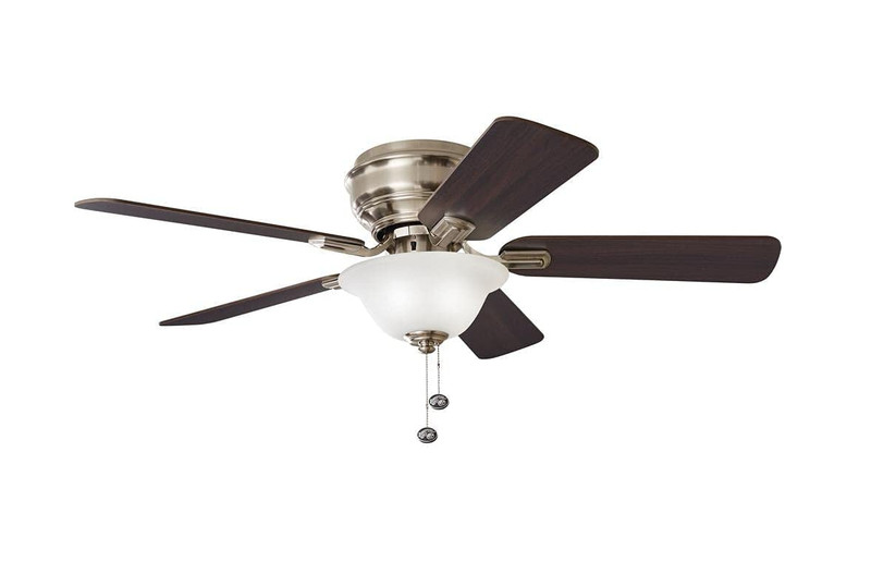 Ceiling Fan & Light 44" Hampton Bay Hawkins LED Brushed Nickel 5 Blade 3 Speed gallery