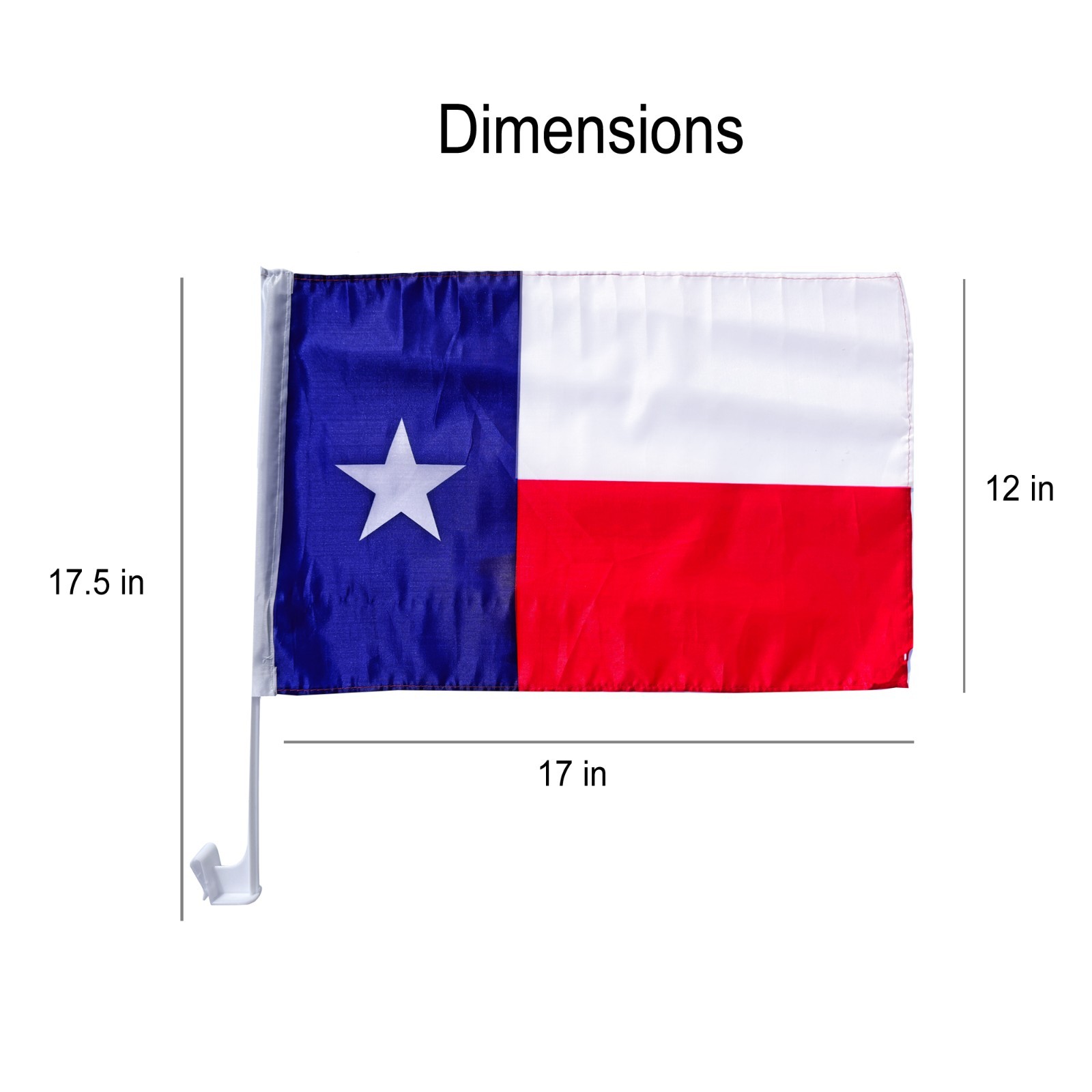 12 PACK Texas TX State CAR AUTO DEALER SUPPLIES Window Clip On Flags 17 x 12 gallery