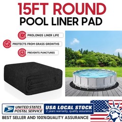 15 FT Round Pool Liner Pad For Above Ground Pools Durable Under Pool Mat Black