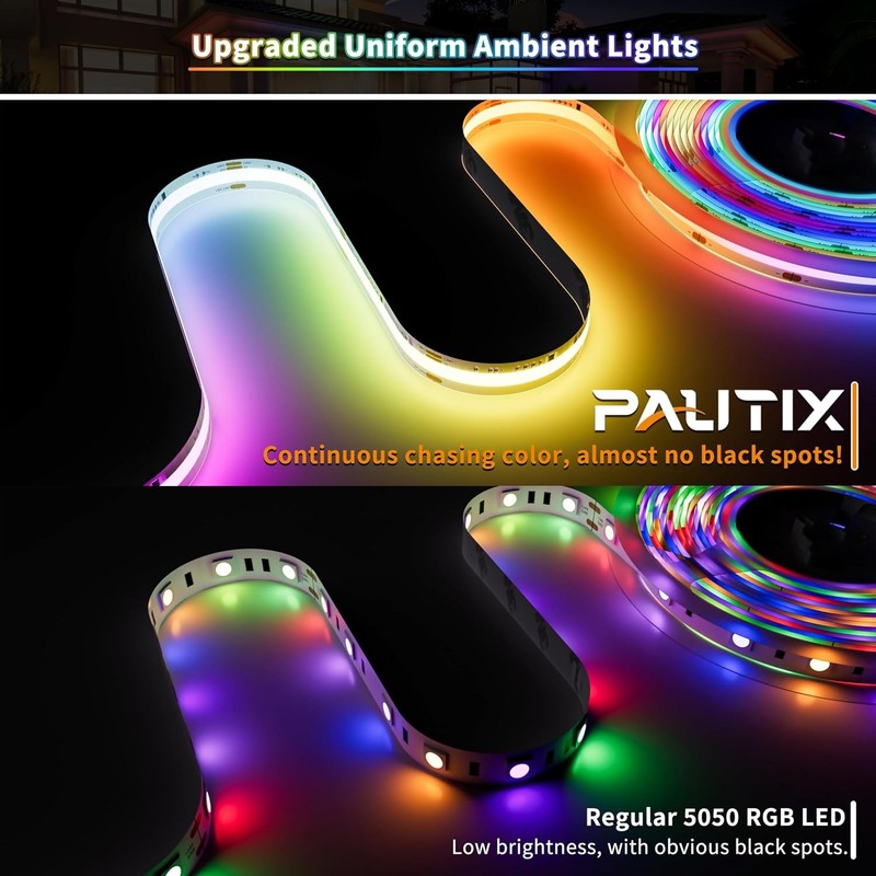 IP65 Waterproof Addressable RGB LED Strip Light 24ft/7.5m Smart IC COB LED Strip gallery