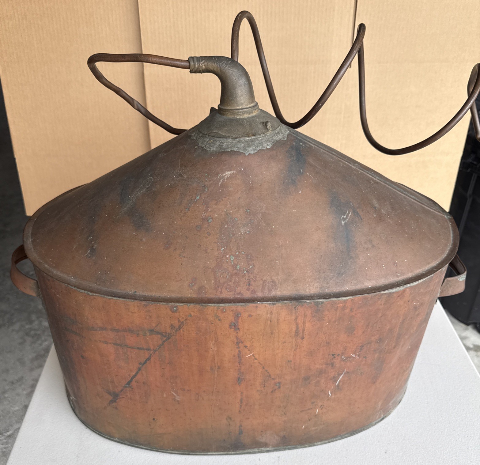 RARE Antique Copper Moonshine Still -Stamped Anaconda - From Mine To Consumer !! gallery