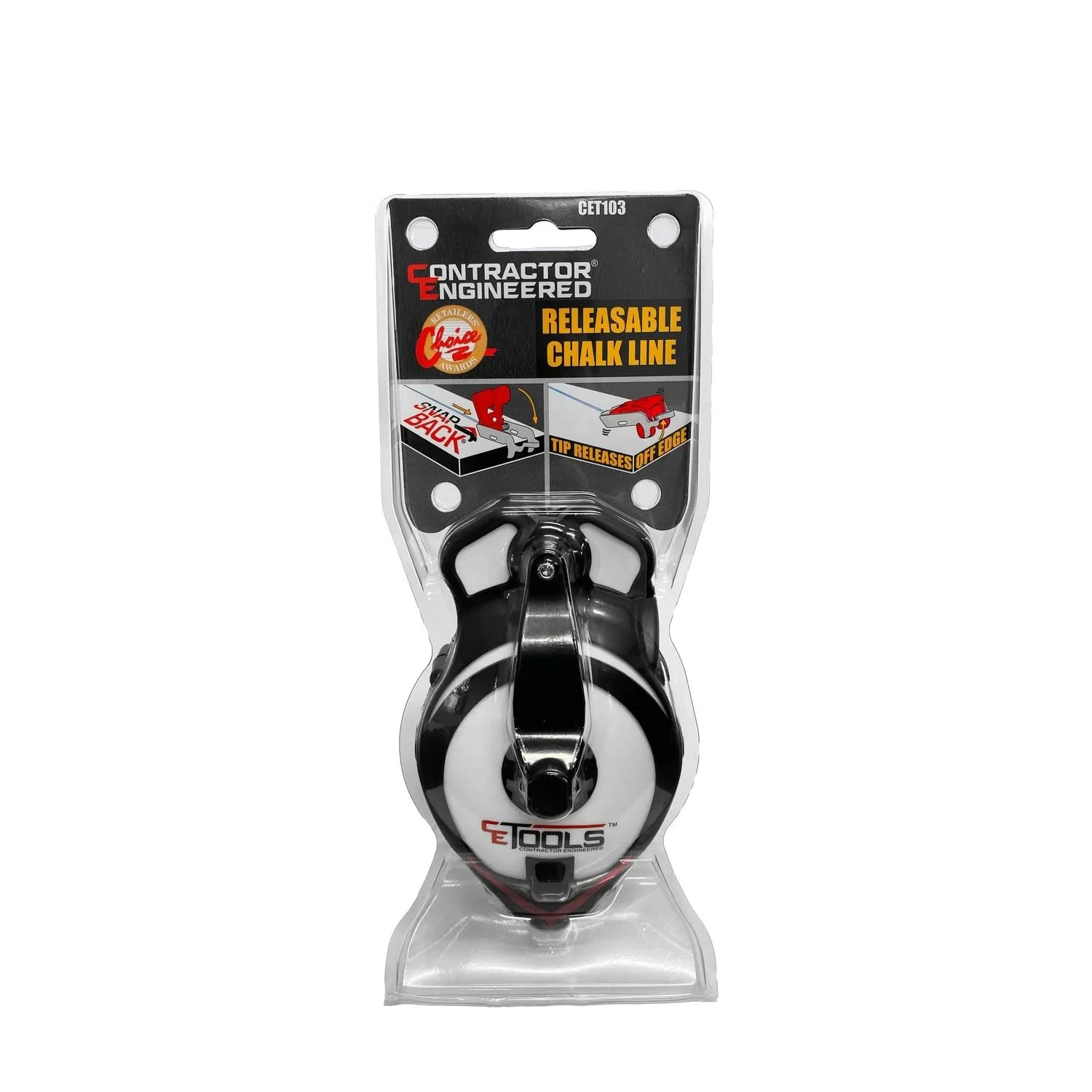 CE TOOLS SnapBack® Chalk Line w/ Releasable Tip – Heavy Duty, Precision Marking gallery