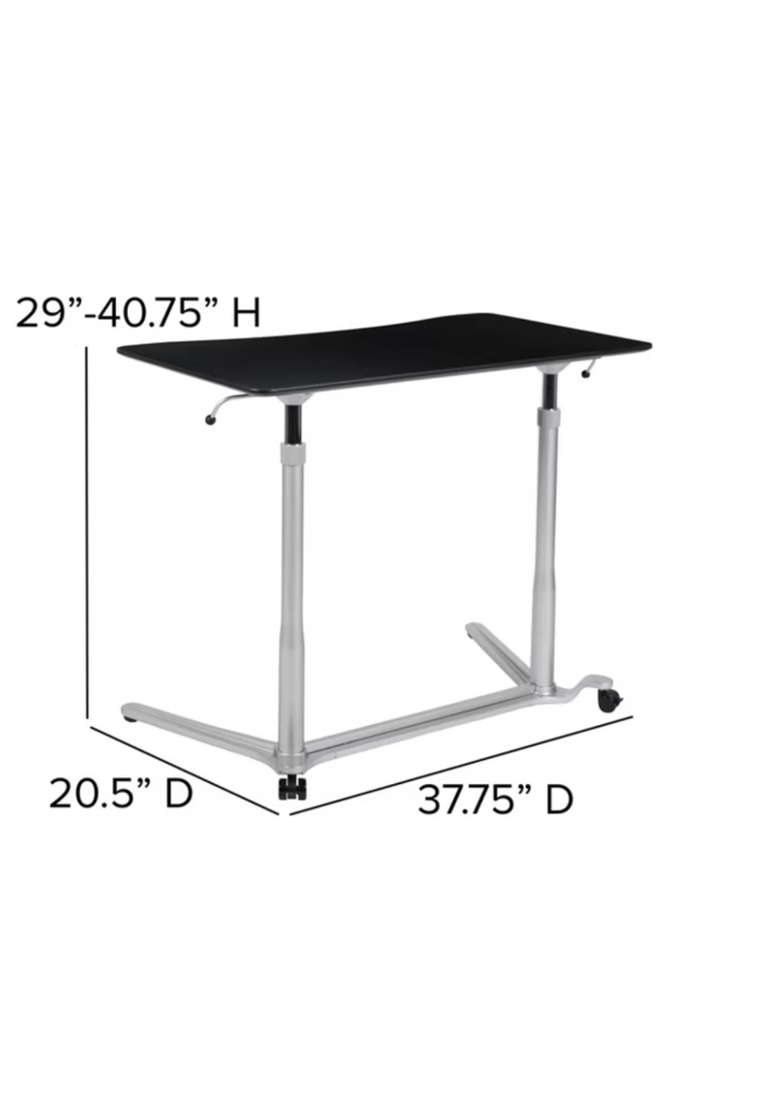 Flash Furniture Stand Up and Sit Down Computer Desk Black gallery