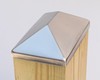 Stainless Steel 4x6 Pyramid Post Cap (3 1/2" x 5 1/2") for Fence & Deck Posts gallery
