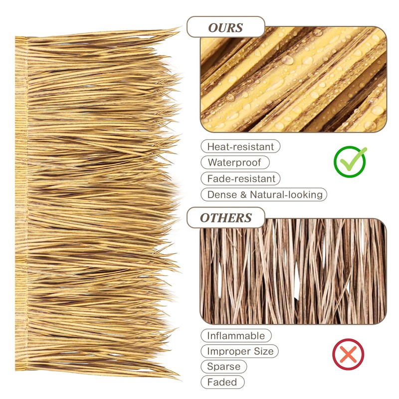 Artificial Thatch Roofing Rolls Yellow 16 x 157 Tiki Bar Palapa Garden gallery
