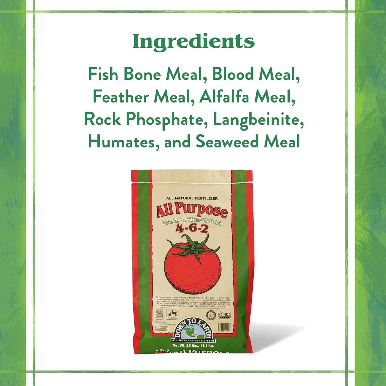 Down To Earth All Purpose Tomato & Vegetable Mix 4-6-2 Plant Food, 40 lb Bag gallery