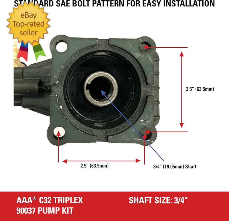 3700 PSI 2.5 GPM Replacement Triplex Pressure Washer Pump Kit for SIMPSON Gas Po gallery