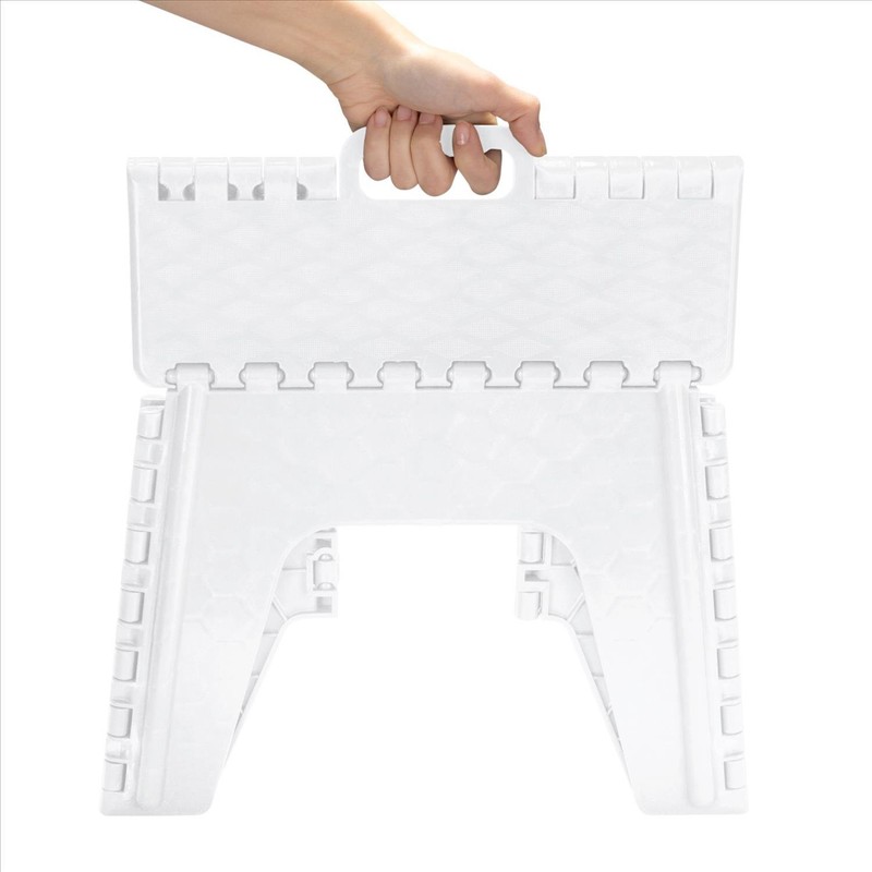 Simplify 2 Pack 12" Plastic Folding 1 Step Stool in White gallery