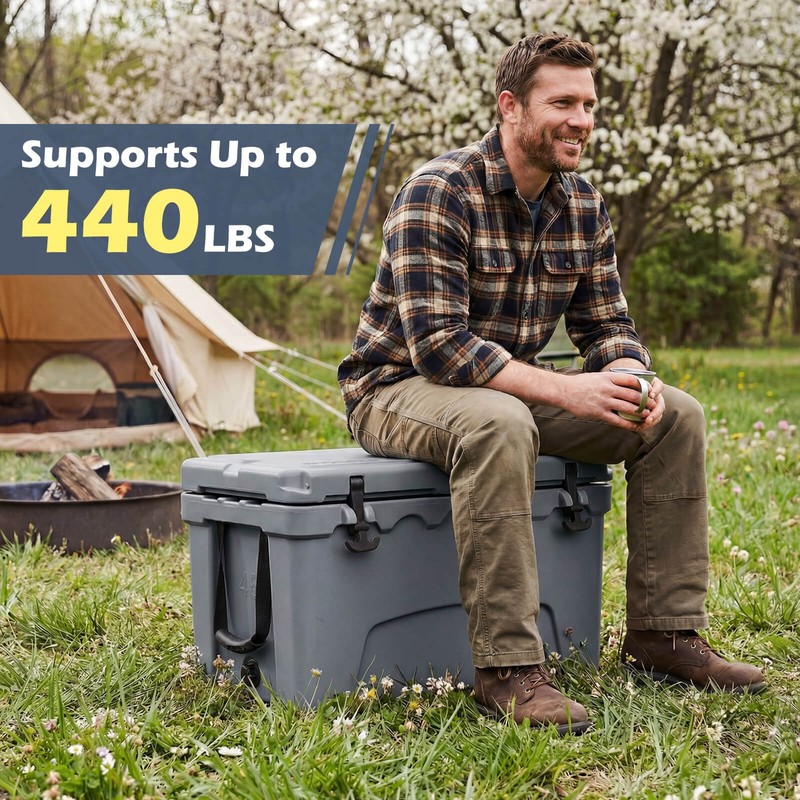 45 Quart Portable Hard Cooler, Insulated Ice Chest Keeps Cool for up to 6 Days gallery