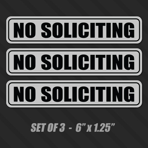 No Soliciting sticker decal window store label vinyl business no knocking door gallery