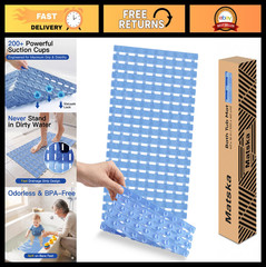 Non-Slip Bathtub Mat – Rectangular Shower Mat with 200+ Suction Cups, 40×16 Inch