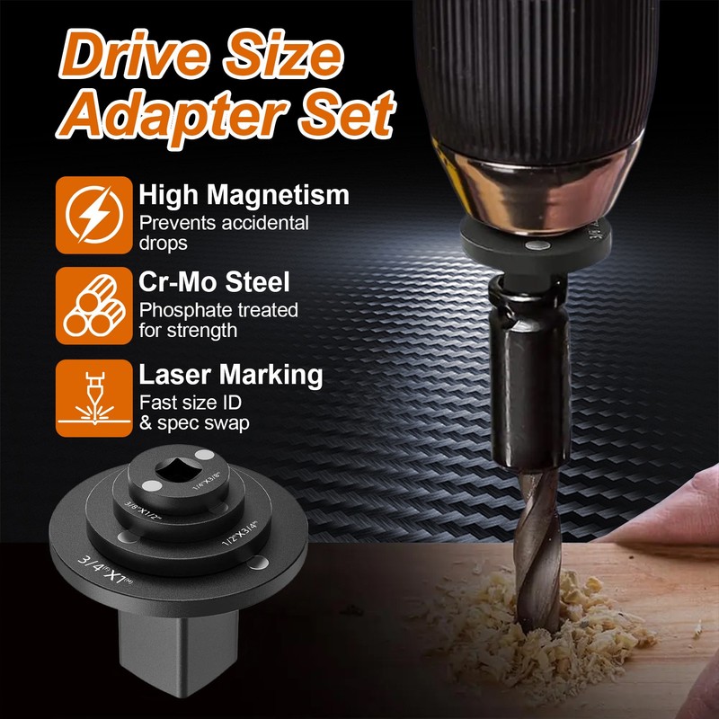 4-Pack Low Profile Impact Socket Adapter Set, Drive Reducing Ratchet Adapter Set gallery