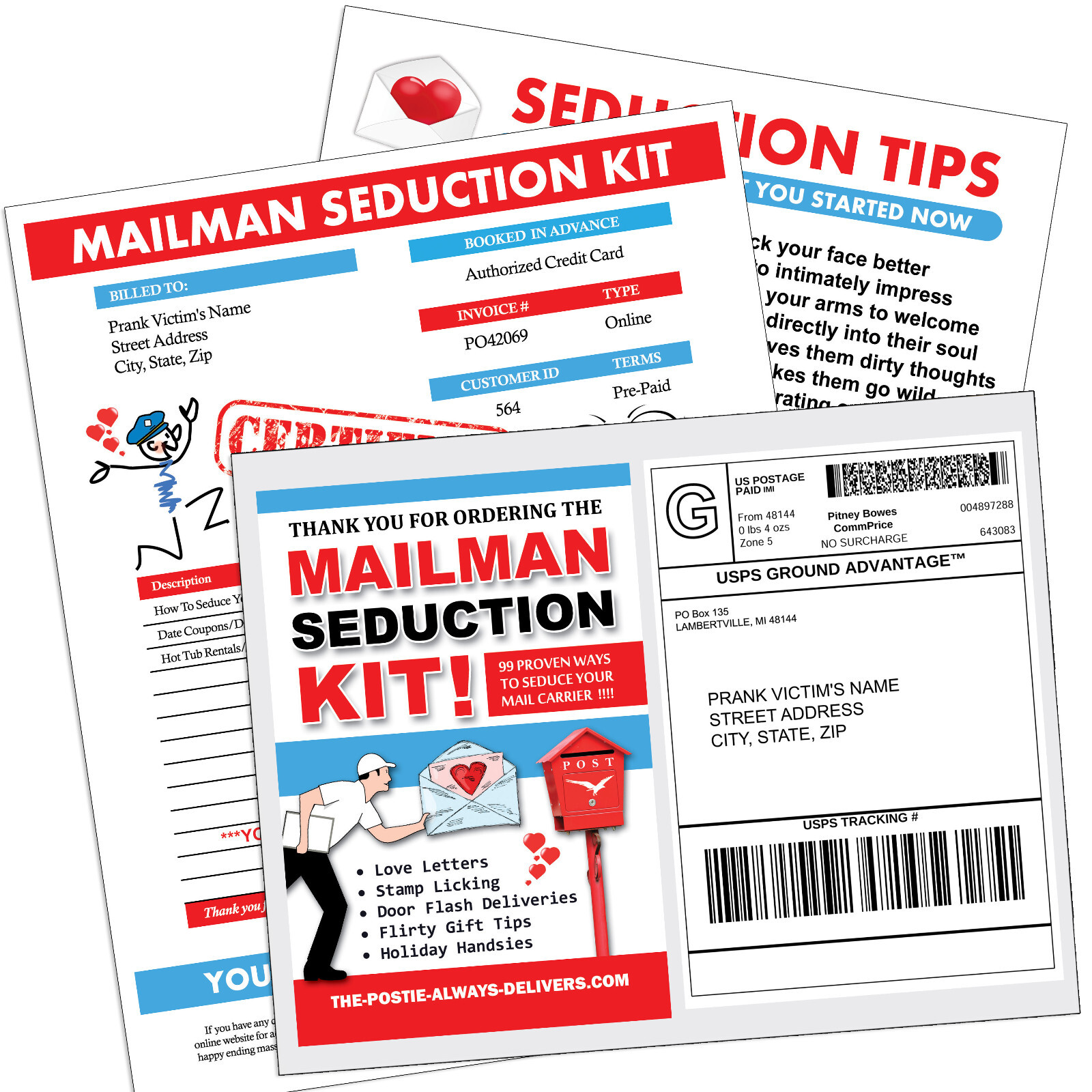 Mailman Seduction Kit Packet Prank Mail Sent Anonymously! gallery