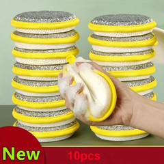 10-Pack Double-Sided Kitchen Sponges – Dish & Scrub Brush Combo – NEW