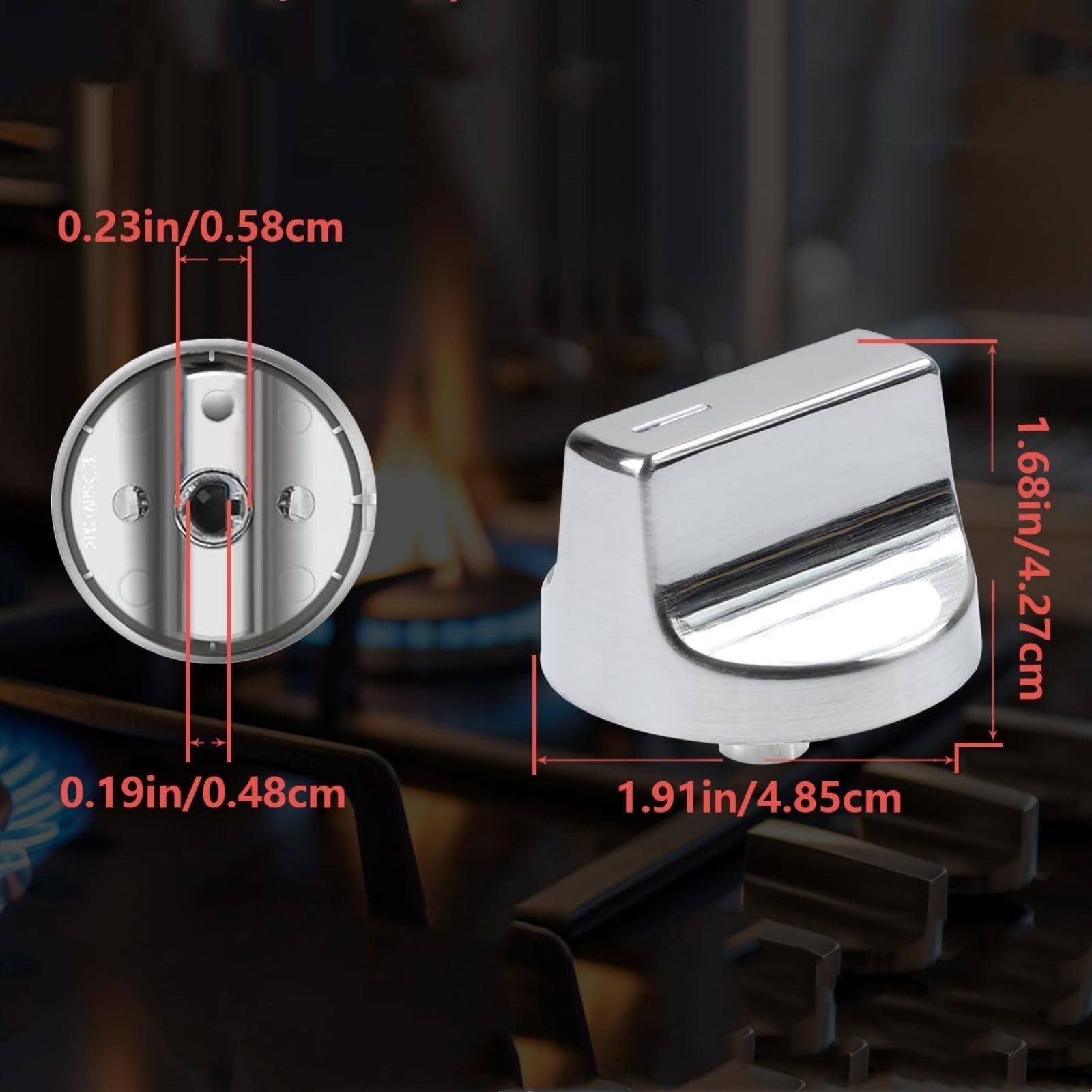 W11366438 Replacement Knob for Whirlpool Gas Stove Easy Installation Silver gallery