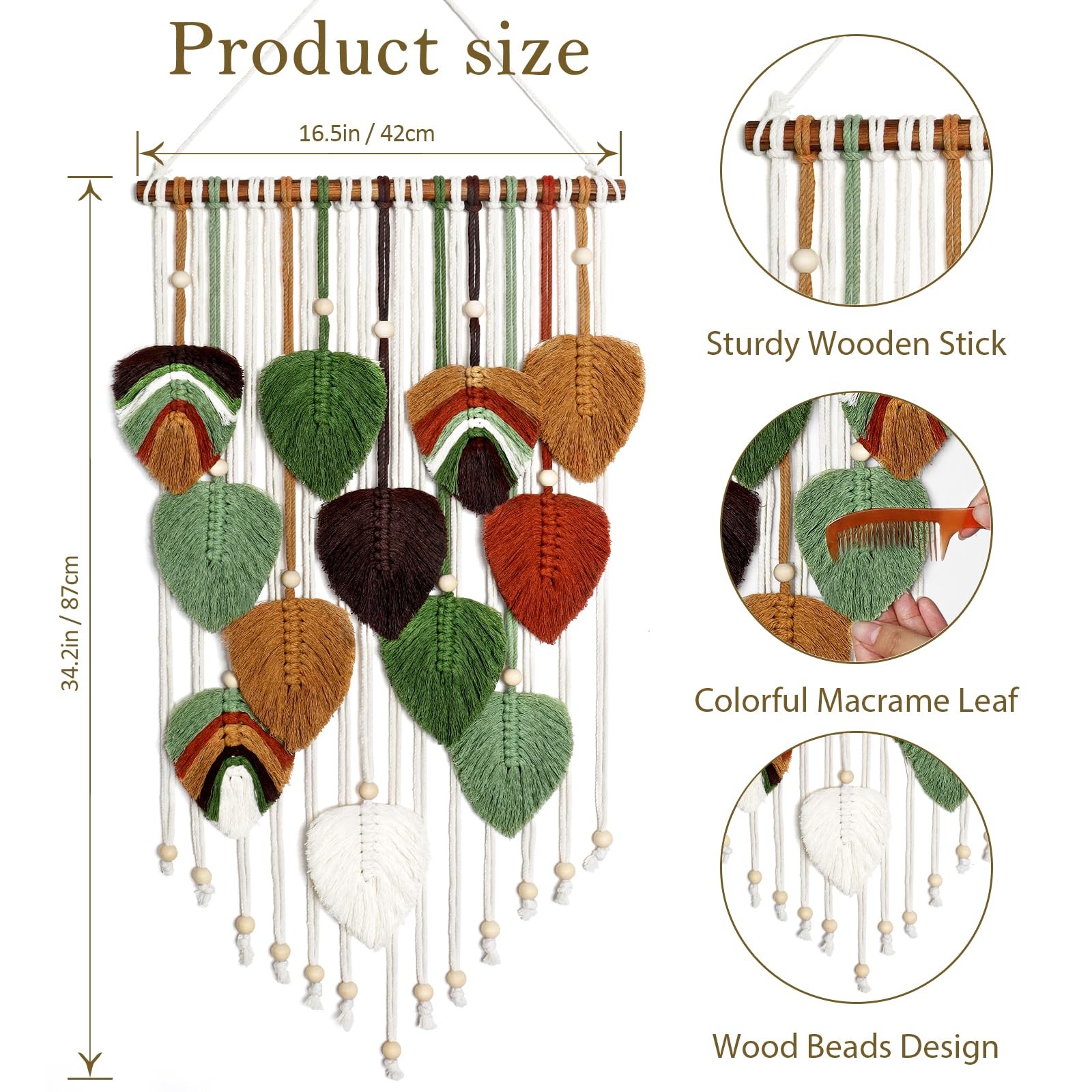 Macrame Wall Hanging Boho Woven Tapestry,Chic Home Decor Modern Bohemian Hand. gallery