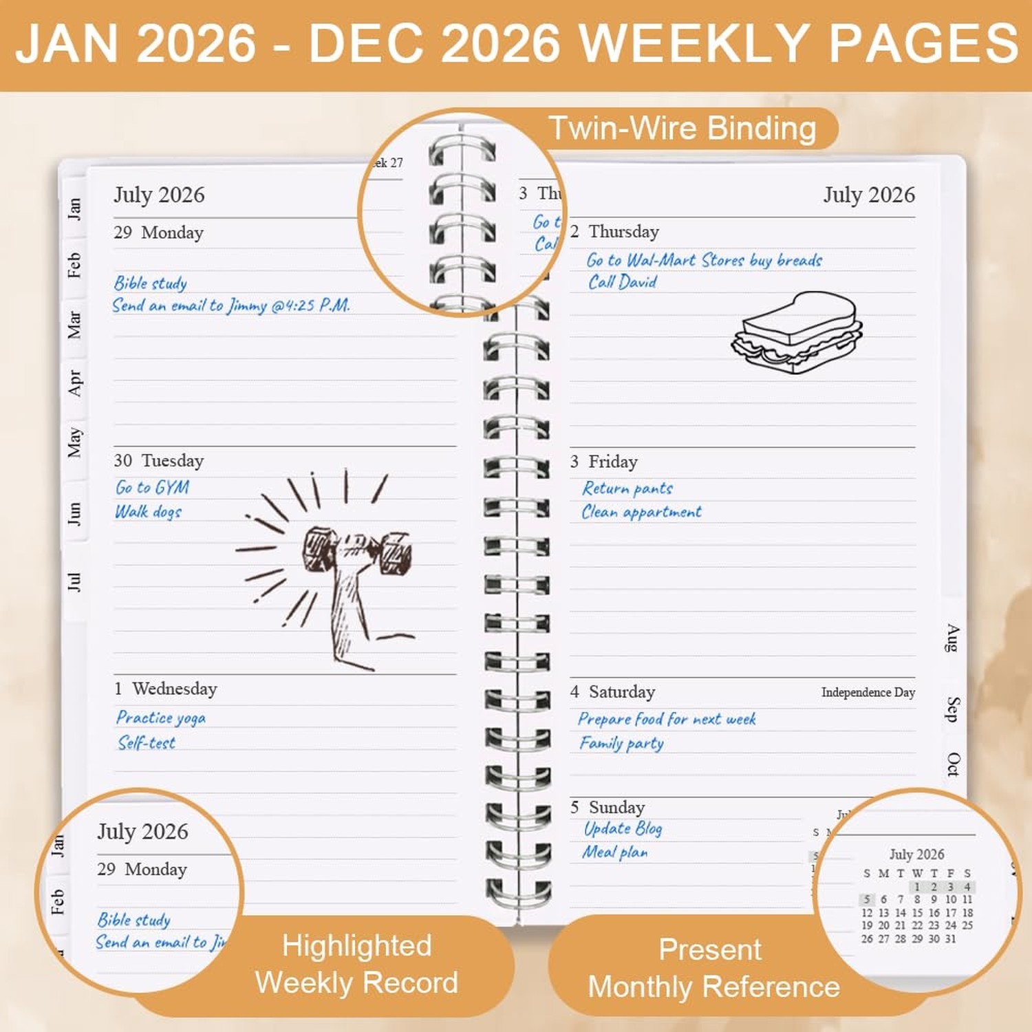 2026 Pocket Planner/Calendar - A6 Weekly & Monthly Planner from January 2026 ... gallery