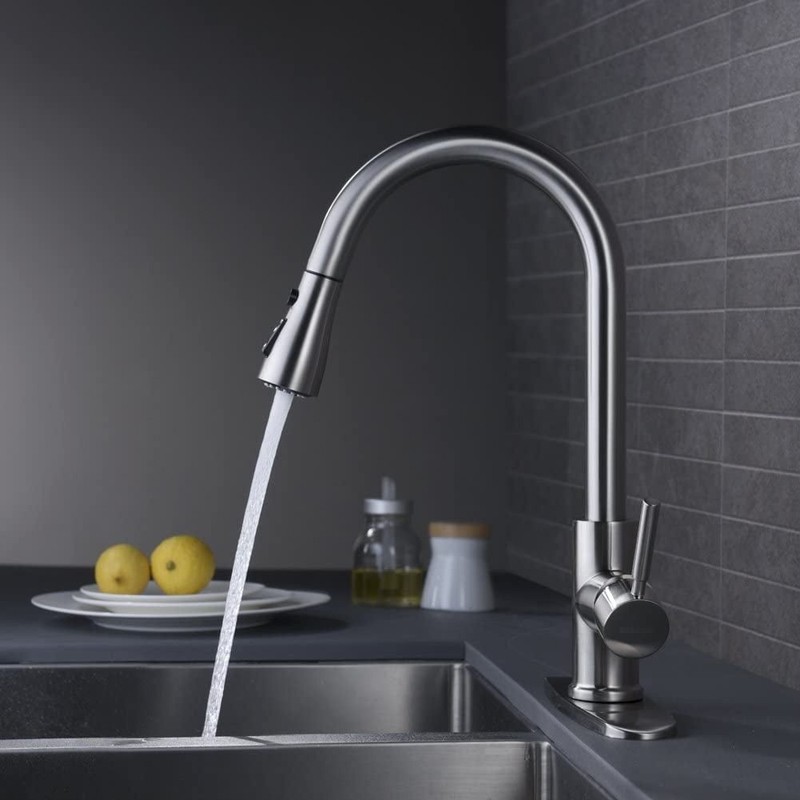 PHANCIR Kitchen Faucet Pull Down Sprayer Brushed Nickel Single Handle FREESHIP gallery
