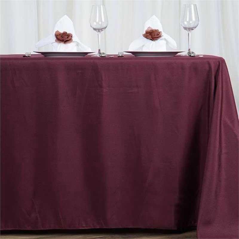 BURGUNDY 72x120 RECTANGLE POLYESTER TABLECLOTH Wedding Catering Dinner Supplies
