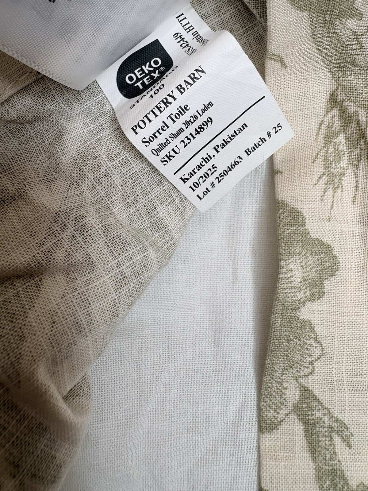 Pottery Barn Sorrel Toile Comforter Sham Green (1) Standard Sham gallery