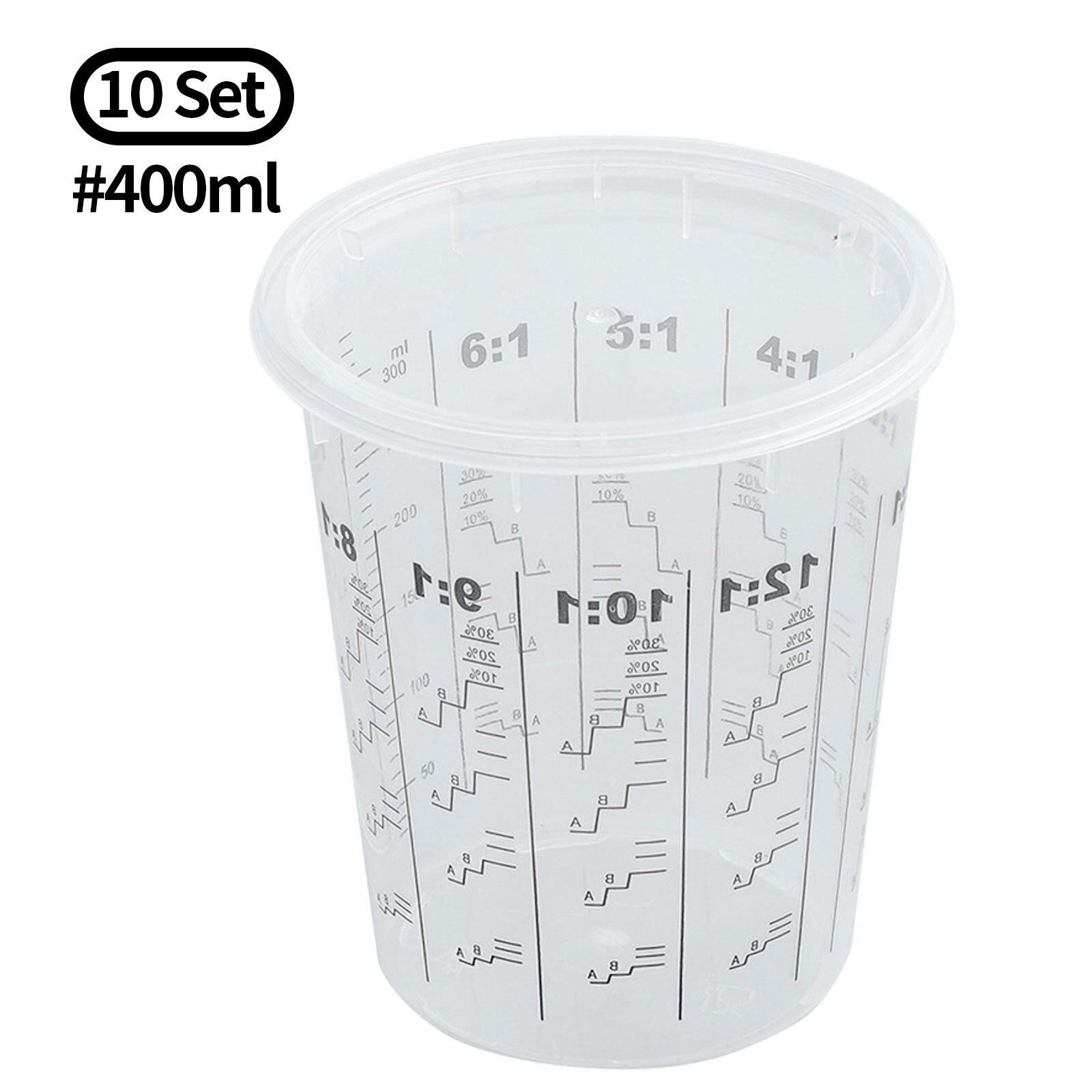 US 10 Set Paint Mixing Cups Home Milliliter Container Transparent Calibrated Cup gallery