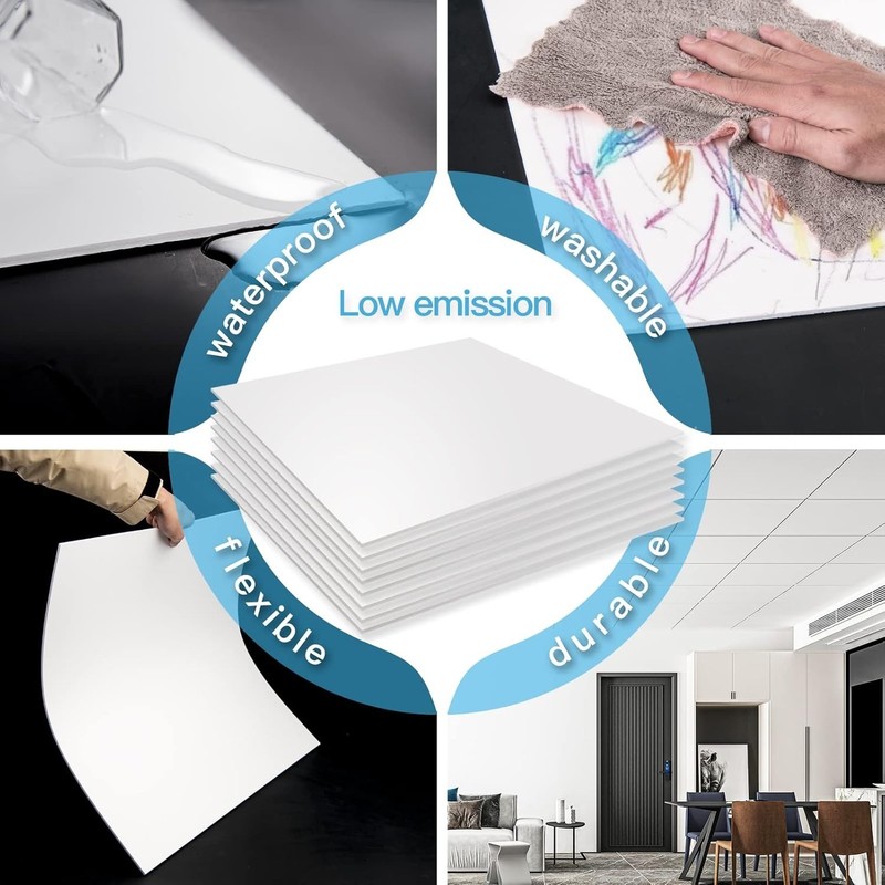 Durable 2ft x 2ft Ceiling Tiles - 12-Pack White Panels for Easy Installation gallery